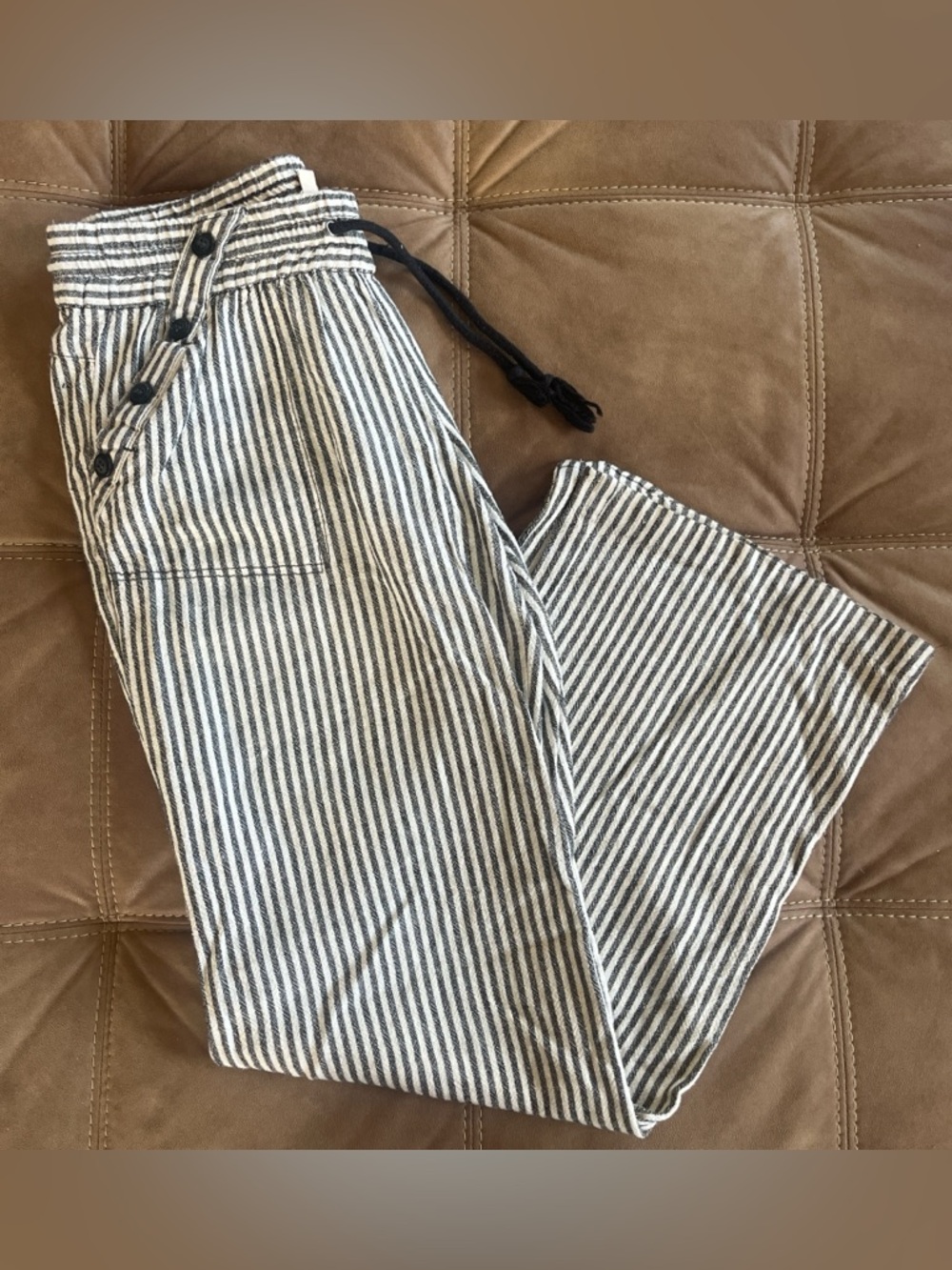 Rewind Black & White Striped Wide-Leg Pants - Picture 2 of 7